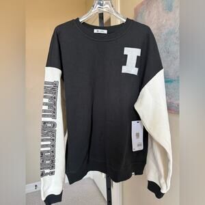 ’47 Brand Illinois Fighting Illini Womens Crewneck Sweatshirt Black Large NWT
